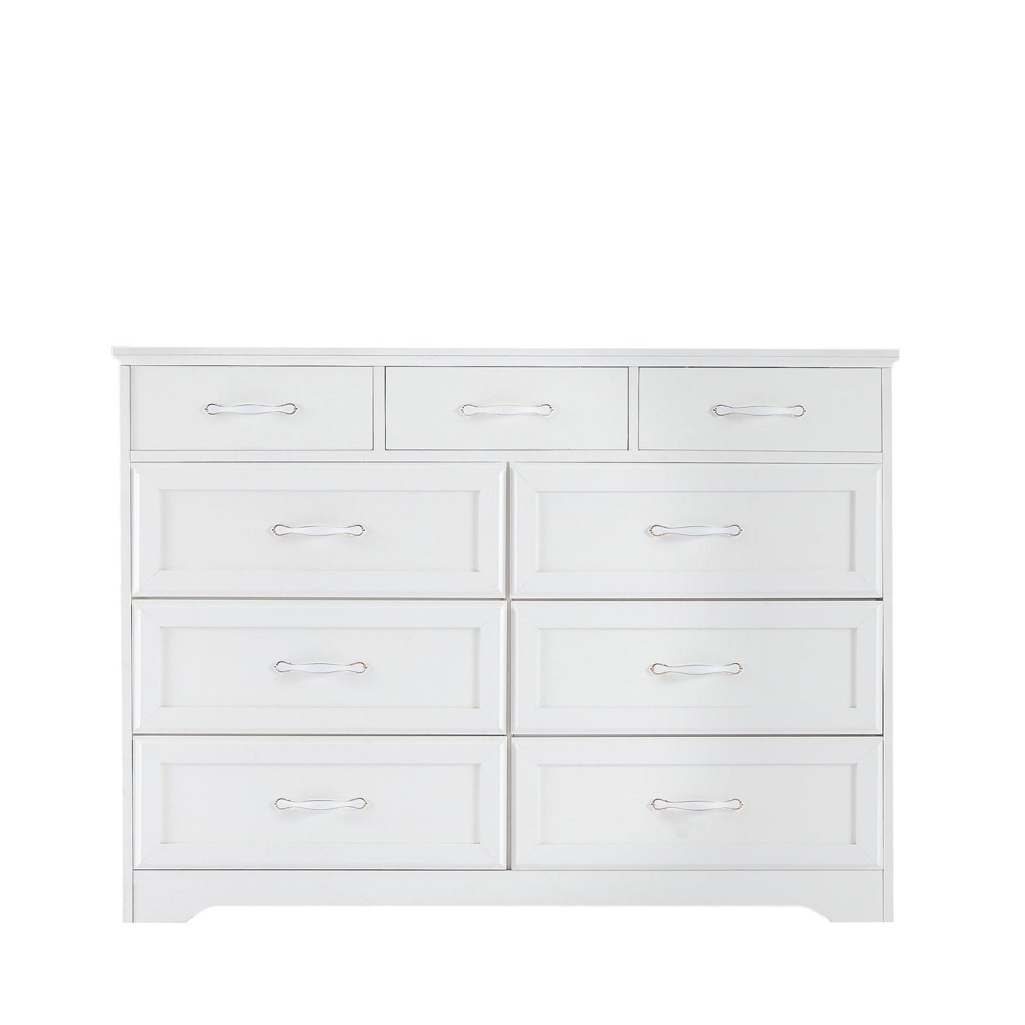 Bedroom dresser 9 drawer long dresser with antique handles wood chest of drawers for kids room 47.56''W x 15.75''D x 34.45''H - FurniFindUSA