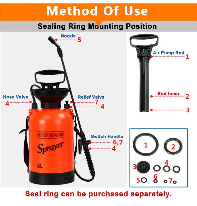 3/5L Pressure Sprayer Air Compression Pump Hand Pressure Sprayers Agricultural Gardening Watering Plant Lawn Spray Bottle - FurniFindUSA