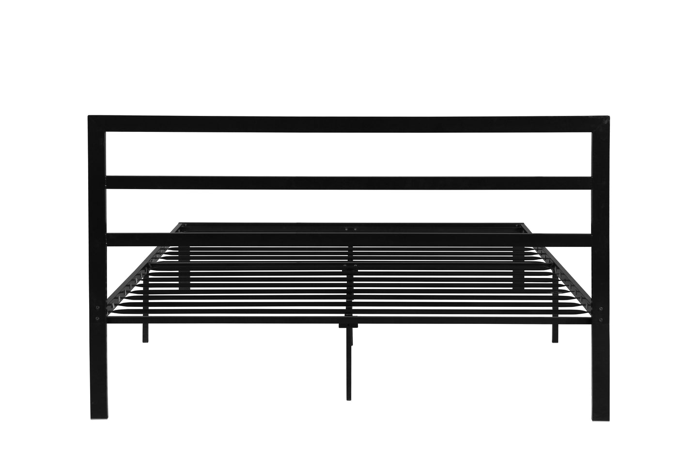 Queen Size Metal Bed Frame with Headboard Black - FurniFindUSA