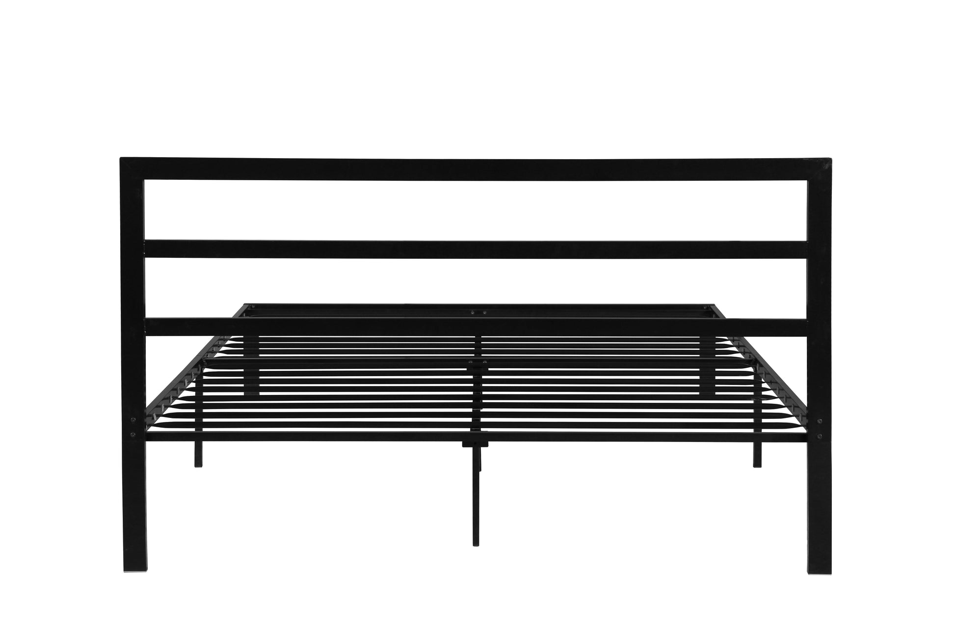 Queen Size Metal Bed Frame with Headboard Black - FurniFindUSA