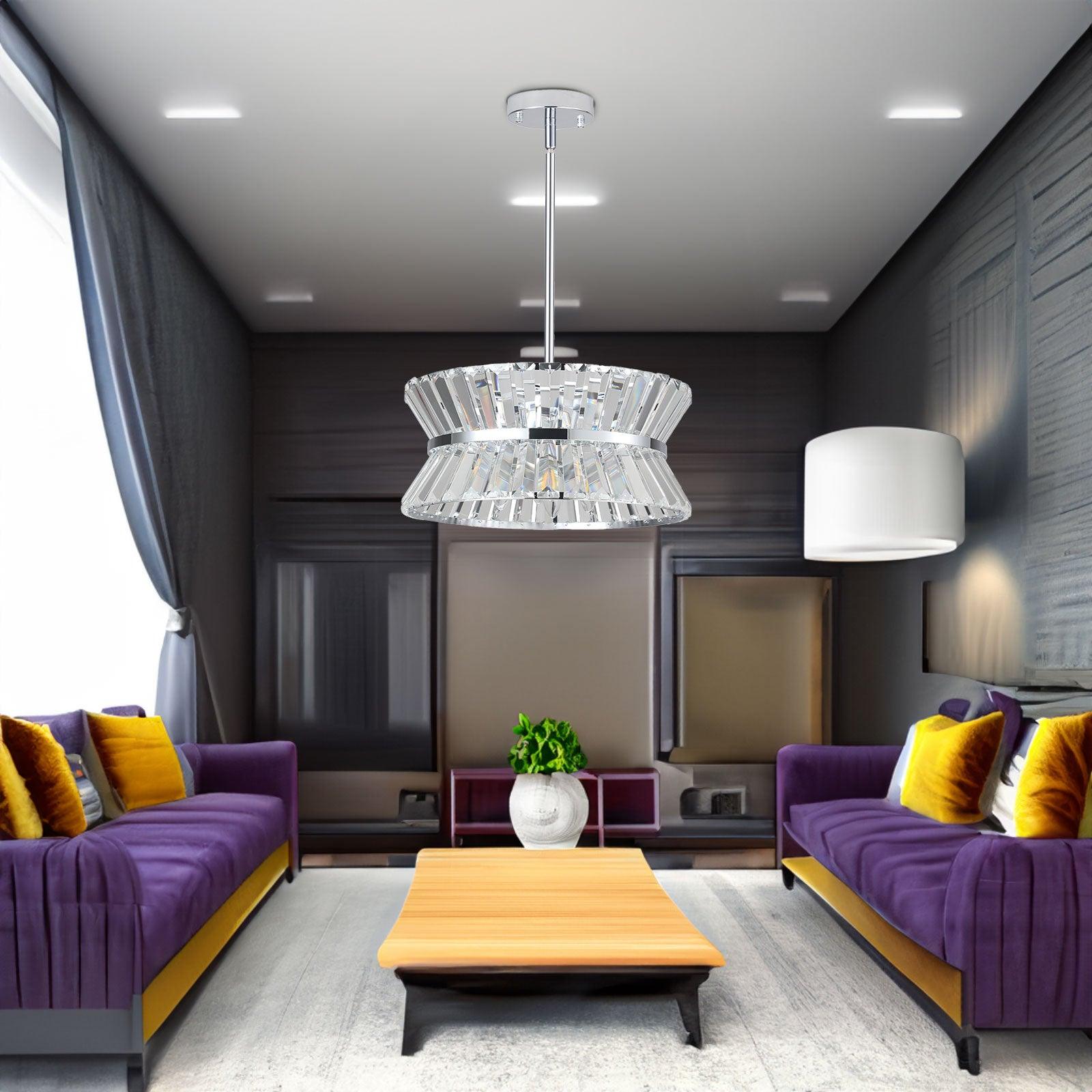 Modern Crystal Chandelier for Living-Room Round Cristal Lamp Luxury Home Decor Light Fixture - FurniFindUSA