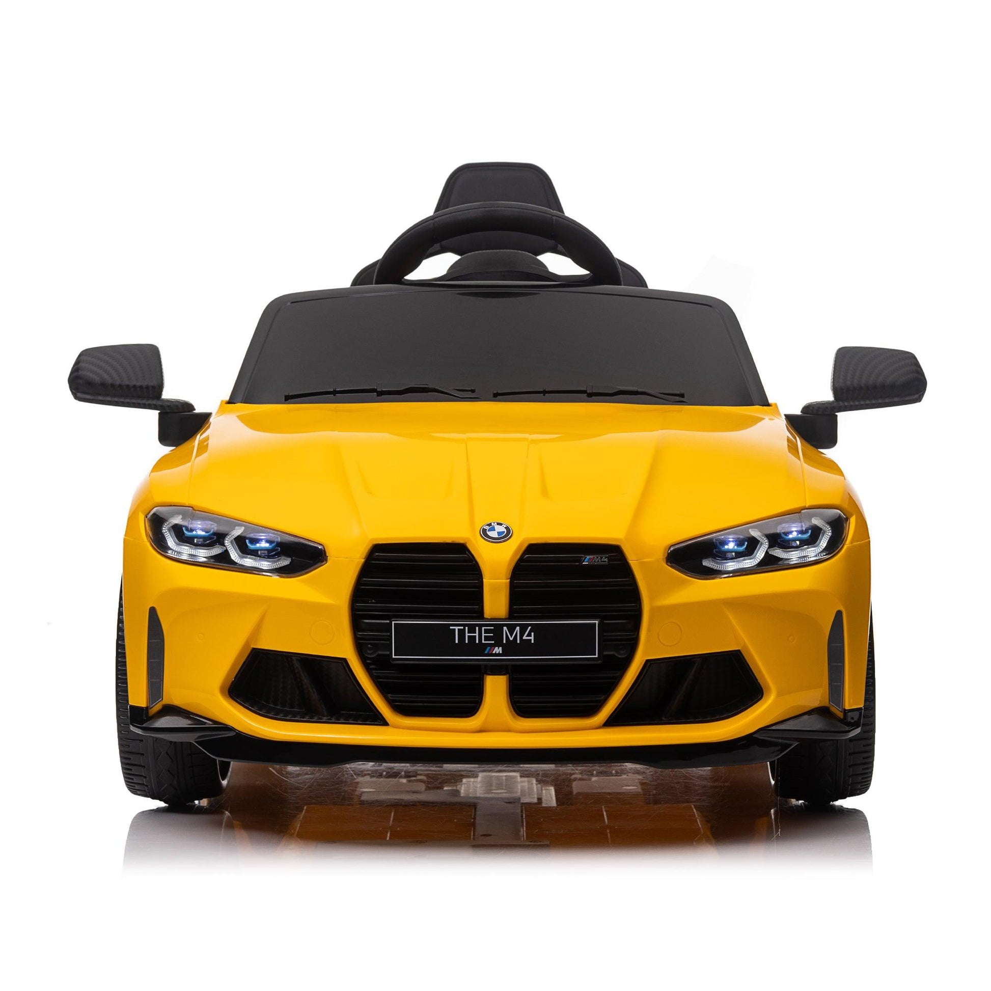 Yellow BMW M4 12v Kids ride on toy car 2.4G W/Parents Remote Control Three speed adjustable - FurniFindUSA