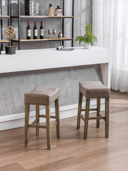 A&A Furniture Counter Height 26" Bar Stools (26 Inch Gray Set of 2) - FurniFindUSA