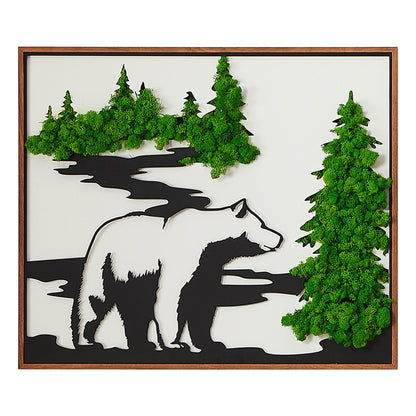 Bear Metal Art Moss Wall Decor - FurniFindUSA