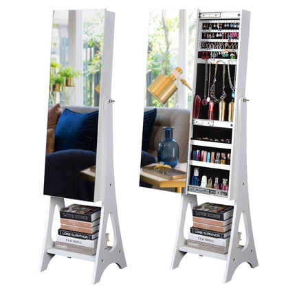 Full Mirror Simple Jewelry Storage Mirror Cabinet - FurniFindUSA