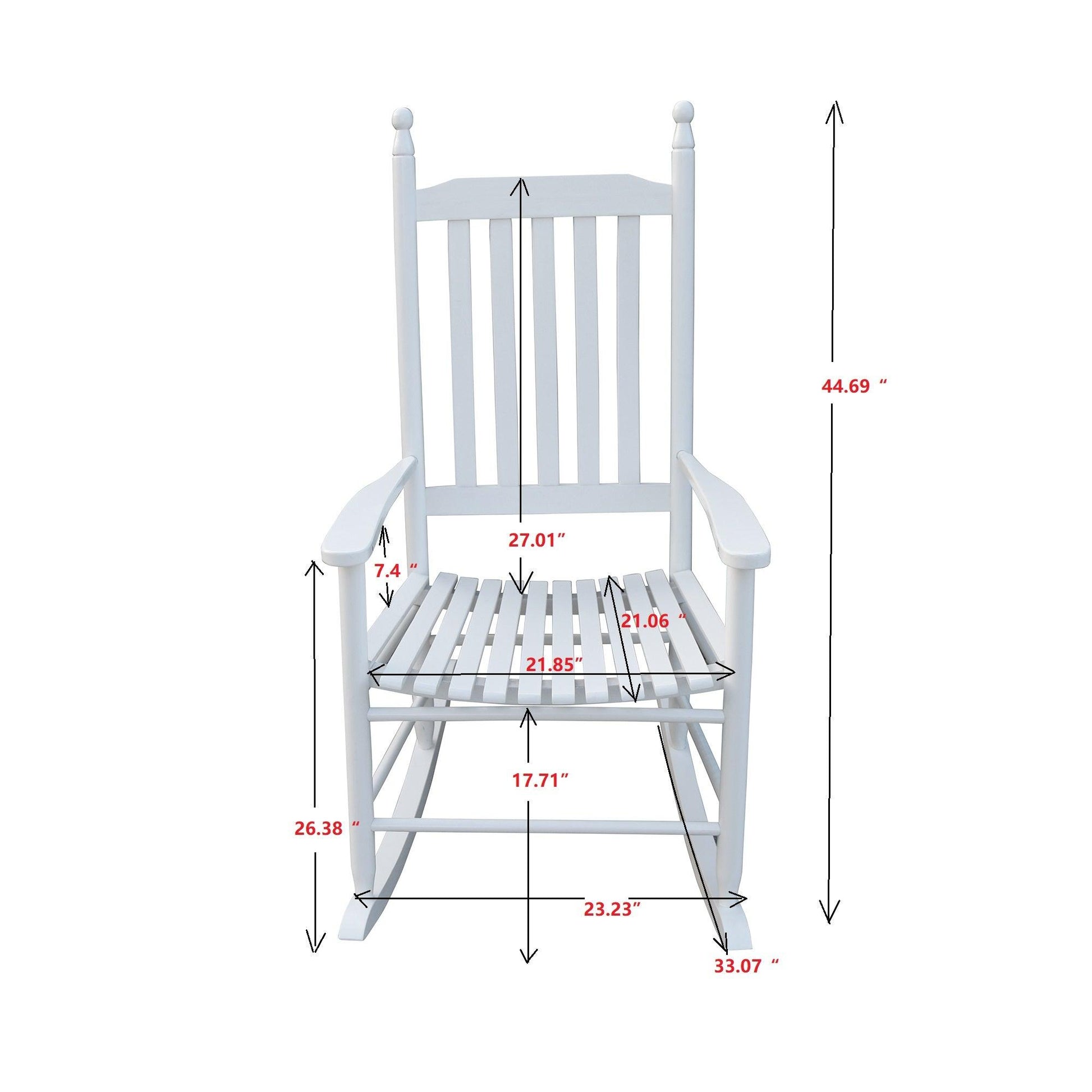 wooden porch rocker chair WHITE - FurniFindUSA