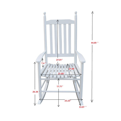 wooden porch rocker chair WHITE - FurniFindUSA