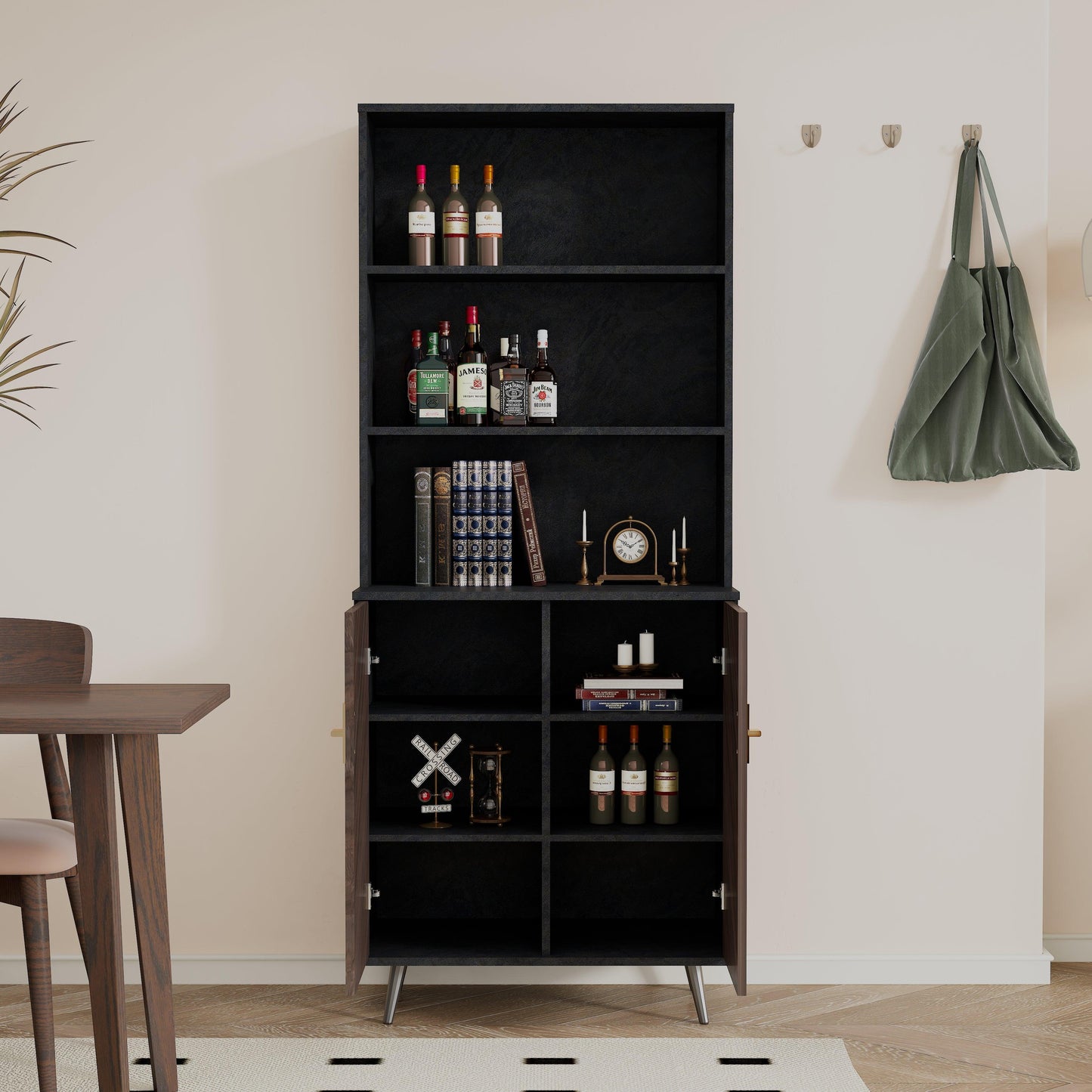 Accent Storage Cabinet with Doors Bar Cabinet Buffet Cabinet with Storage for Living Room Hallway Kitchen - FurniFindUSA