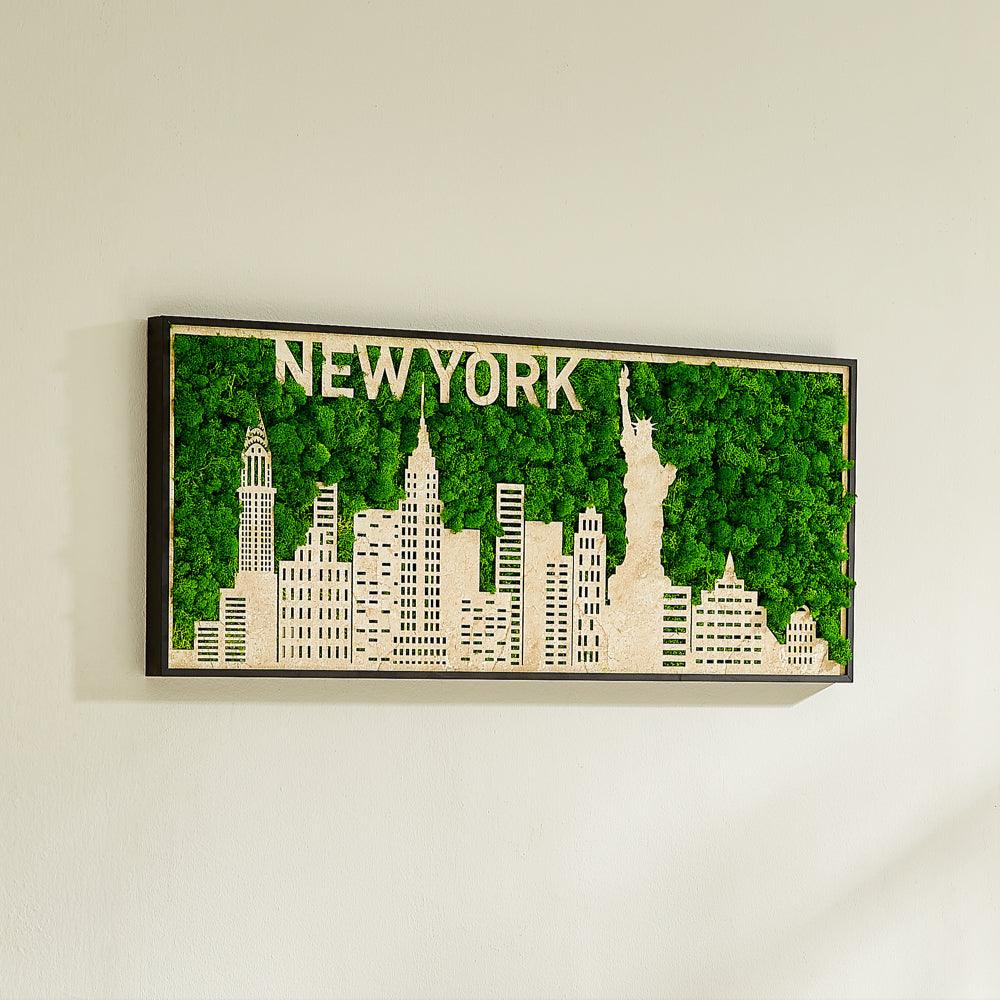 New York Moss City Silhouette Metal Wall Art Small - FurniFindUSA