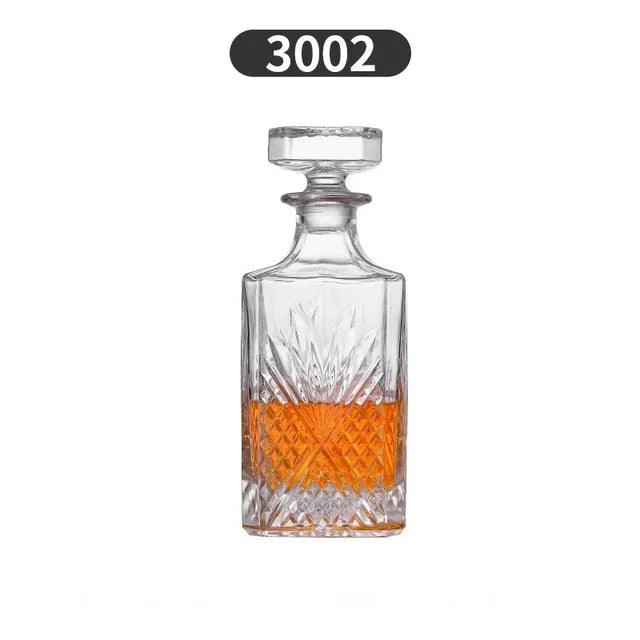 Crystal Glass Whiskey Decanter, Lead-Free, Luxury Barware, Wine Bottle, Home Party, 750ml - FurniFindUSA