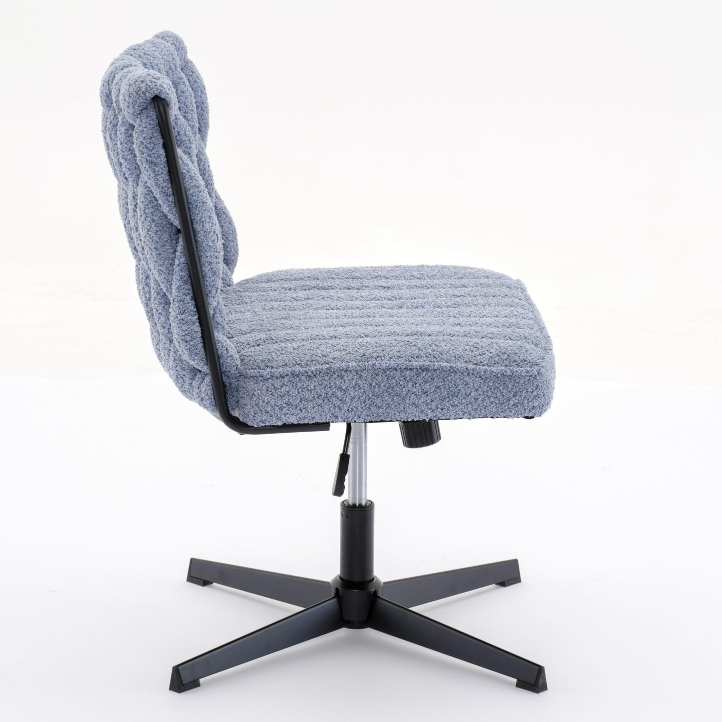 Armless Office Desk Chair No Wheels BLUE - FurniFindUSA