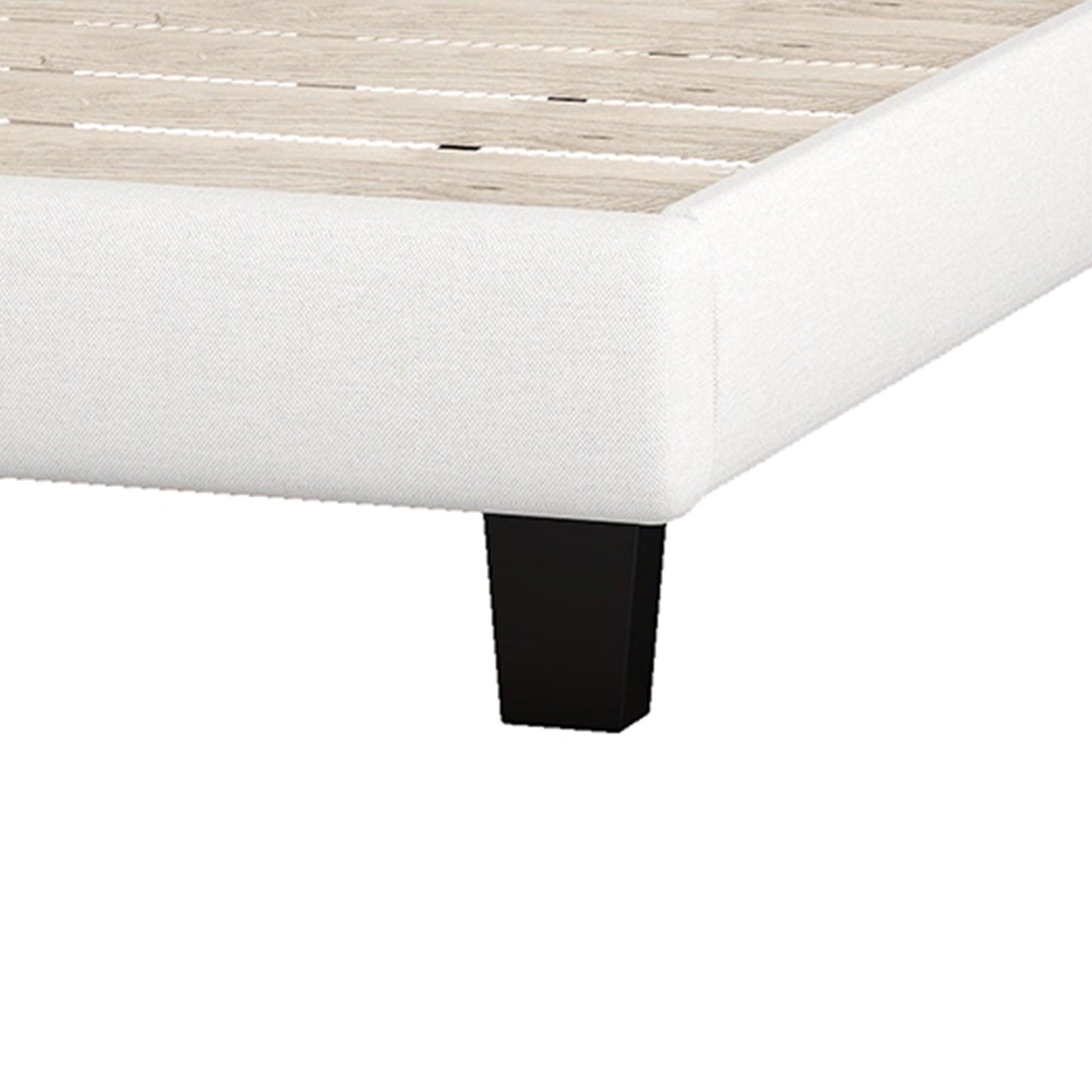 Upholstered Platform Bed with Saddle Curved Headboard and Diamond Tufted Details King Beige - FurniFindUSA