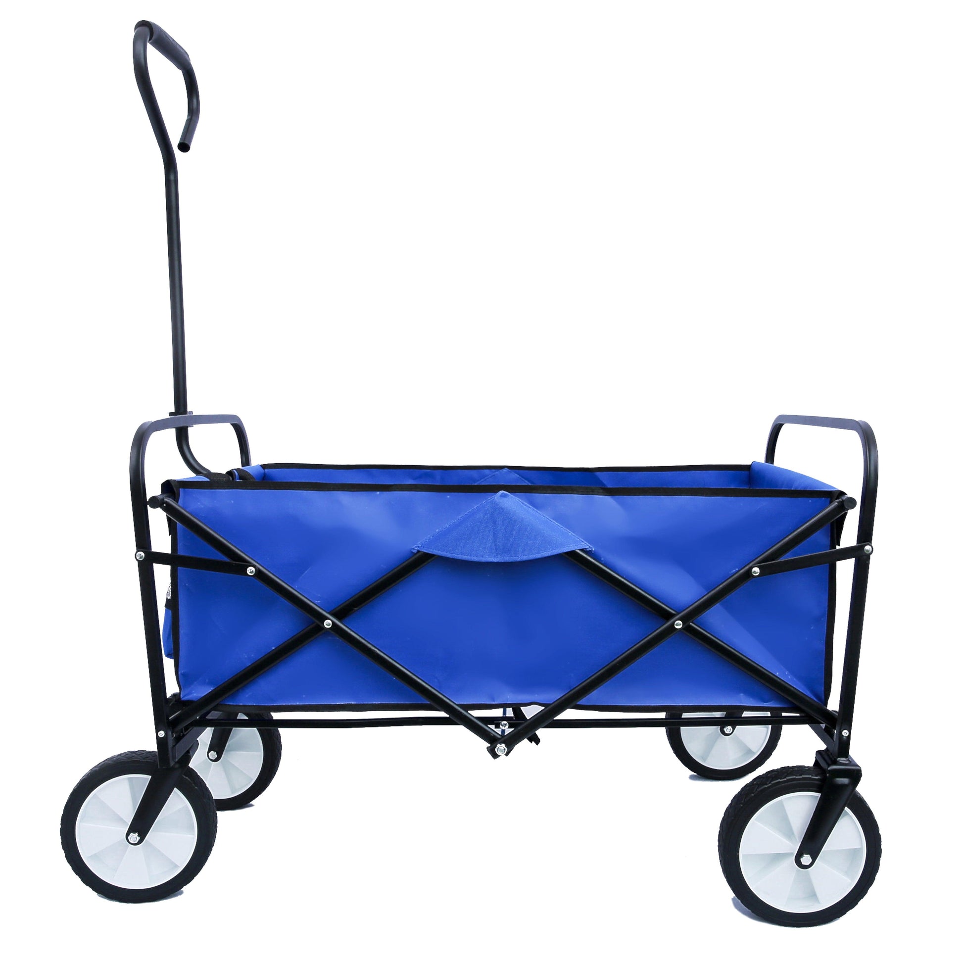 Folding Wagon Garden Shopping Beach Cart (Blue) - FurniFindUSA