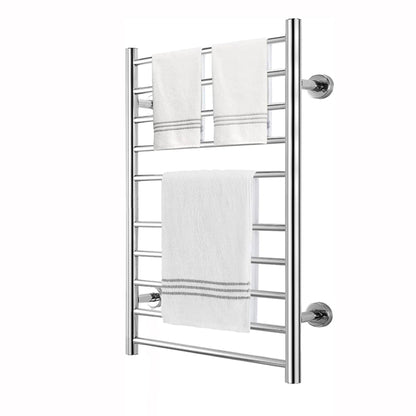 Electric Heated Towel Rack for Bathroom Wall Mounted Towel Warmer 10 Stainless Steel Bars Drying Rack - FurniFindUSA