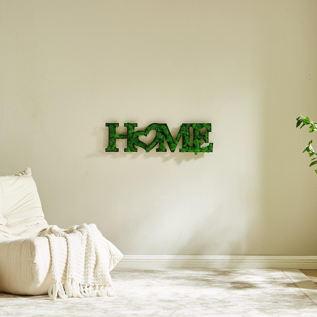 HOME Letter Art Moss Wall Decor - FurniFindUSA