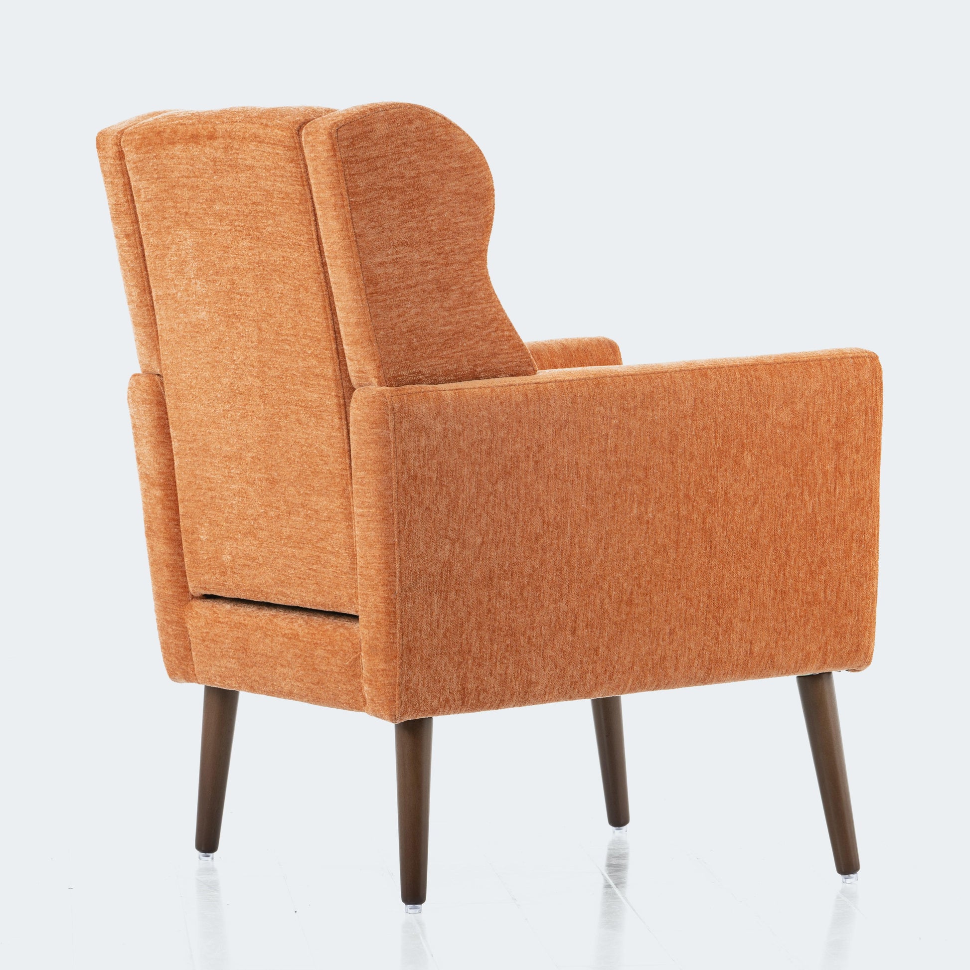 Modern Accent Chair Upholstered Foam Filled Living Room Chairs Comfy Reading Chair Mid Century Modern Chair (Orange) - FurniFindUSA