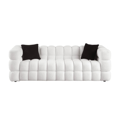 84.3 length ,35.83" deepth ,human body structure for USA people, marshmallow sofa,boucle sofa ,3 seater