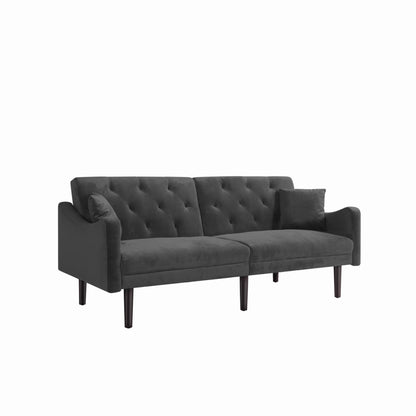 FUTON SOFA SLEEPER VELVET WITH 2 PILLOWS - FurniFindUSA