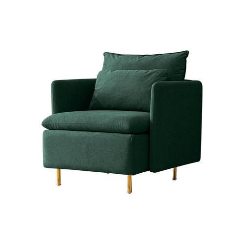 Modern fabric accent armchair,upholstered single sofa chair,Emerald Cotton Linen-30.7'' - FurniFindUSA