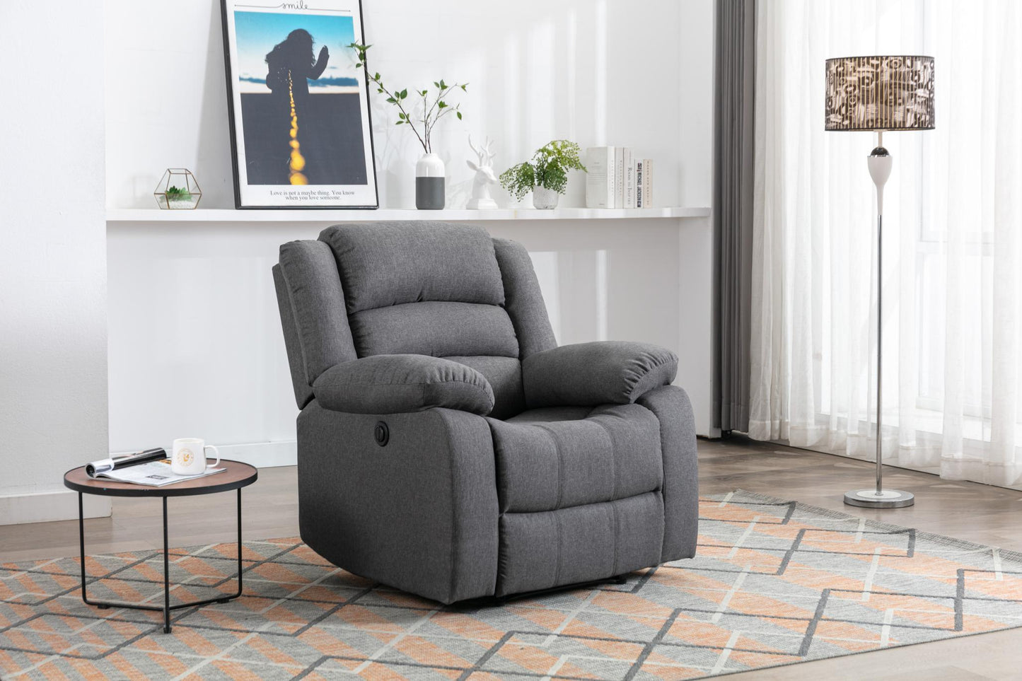 Classic Electric Recliner with Soft Cushion and Back, Small Sofa with Comfortable Armchair - FurniFindUSA