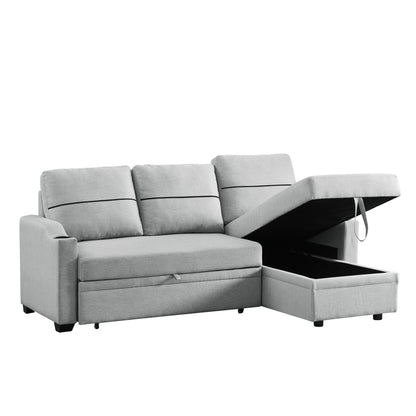 Leisure Pull-out Storage Sofa Chaise Longue Corner Broaching Bed for Living Room