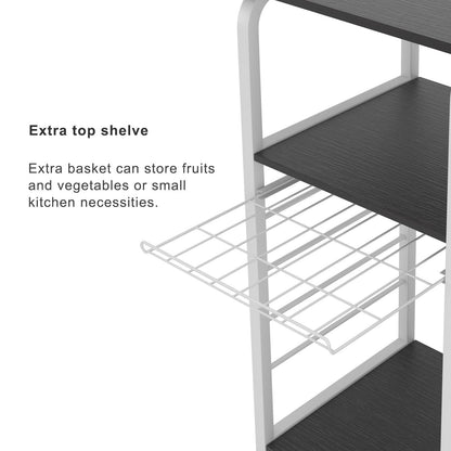 Kitchen Bakers Rack,Microwave Cart Coffee Station, Utility Microwave Oven Stand Storage Cart, Workstation Shelf - FurniFindUSA