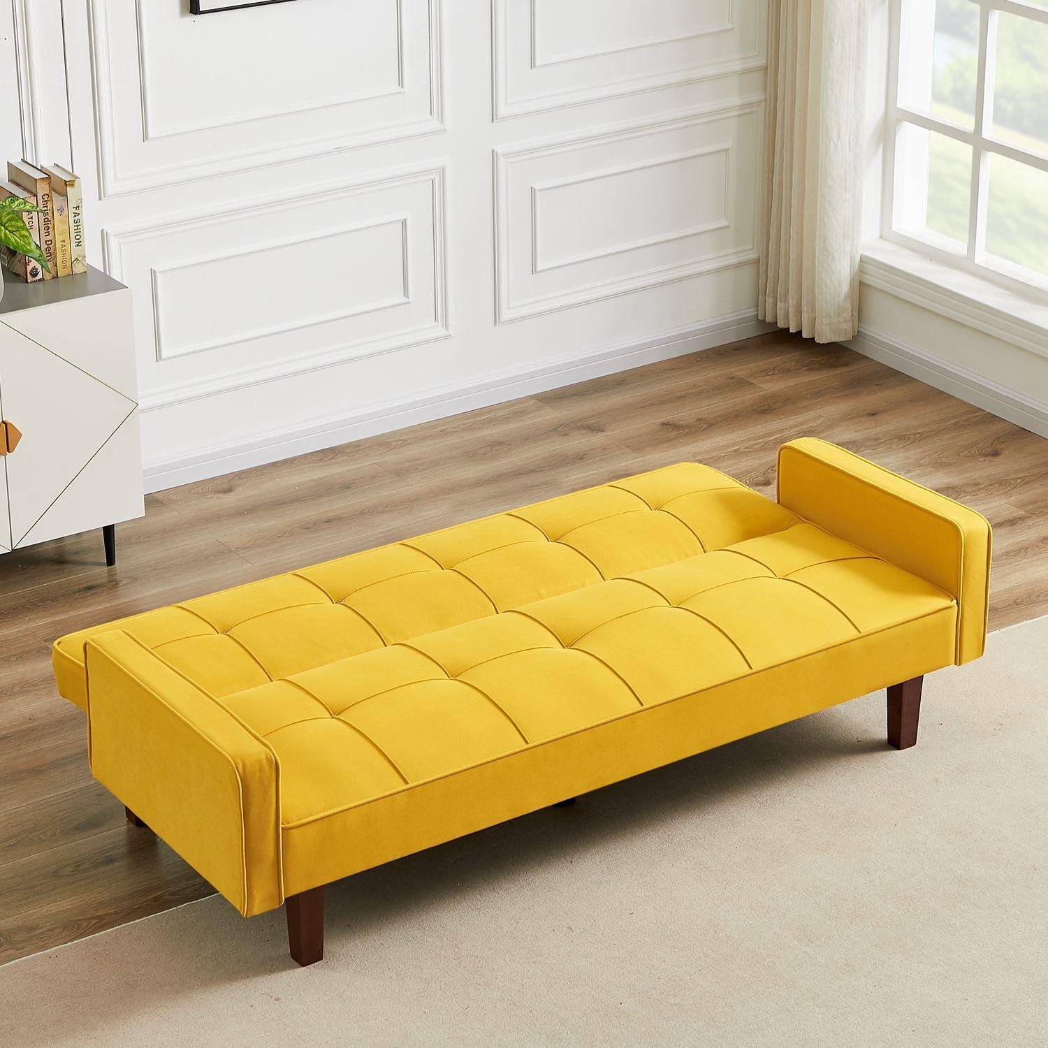 Morden Design Factory Solid Color Sofa Bed in Living Room Multi-function Leisure Sleeper Couch - FurniFindUSA