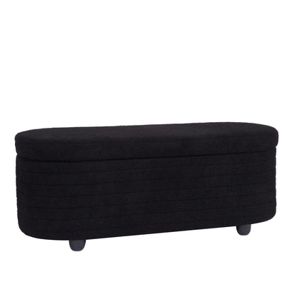 Multi-functional storage teddy fleece material sofa bench - FurniFindUSA