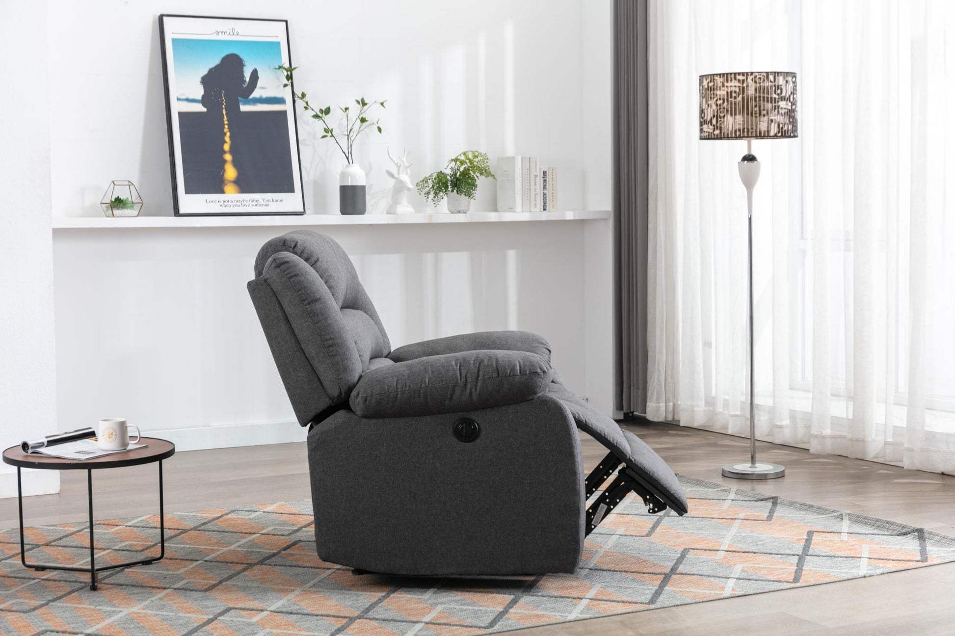 Classic Electric Recliner with Soft Cushion and Back, Small Sofa with Comfortable Armchair - FurniFindUSA