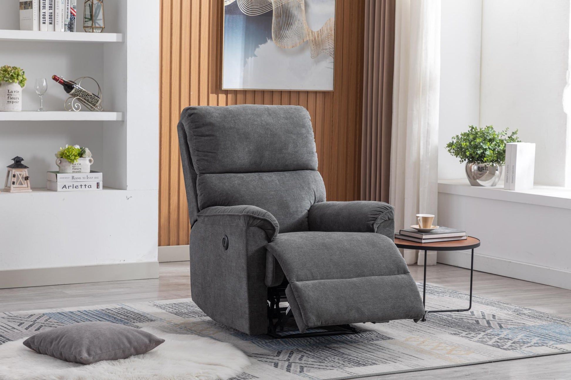 Minimalism Style Electric Recliner, Cute Armchair with Simple Design for Easy Leisure time, USB Port Aviaable, Suitable Sofa for Living Room - FurniFindUSA