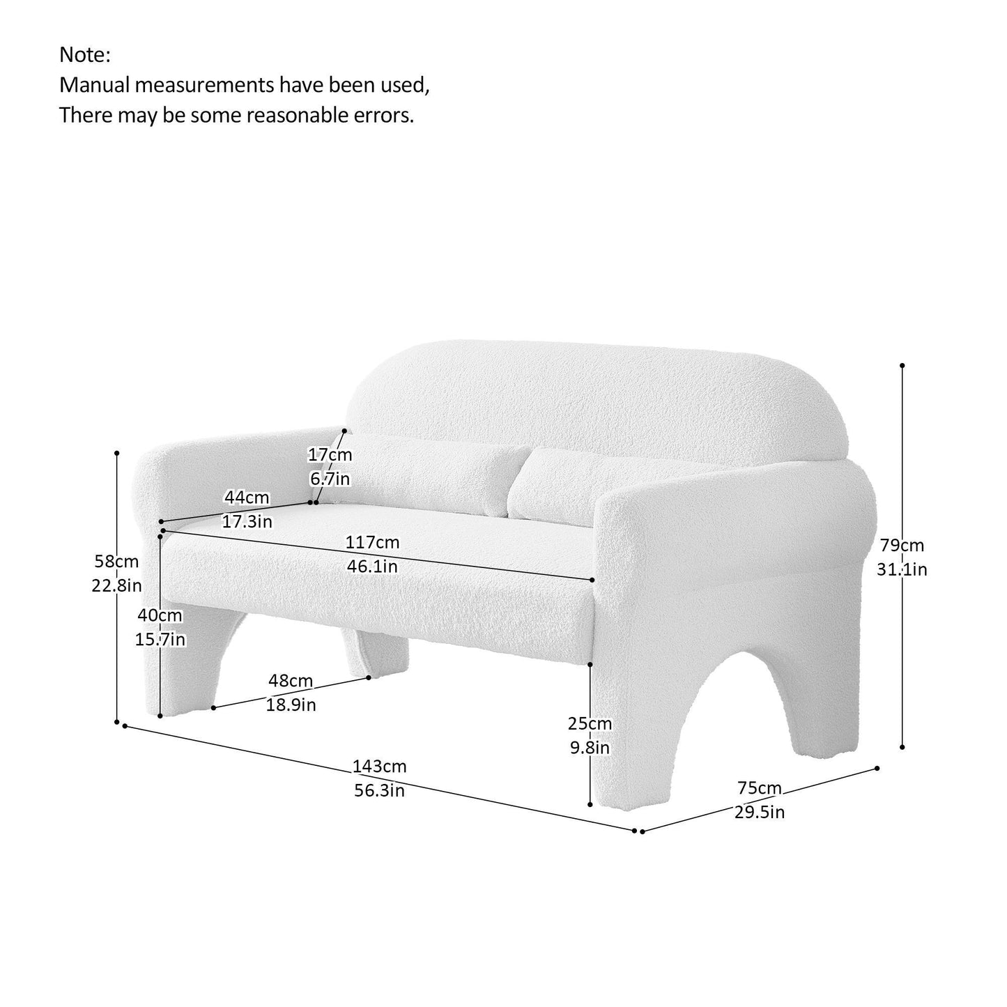 modern teddy fabric loveseat for Living room - FurniFindUSA