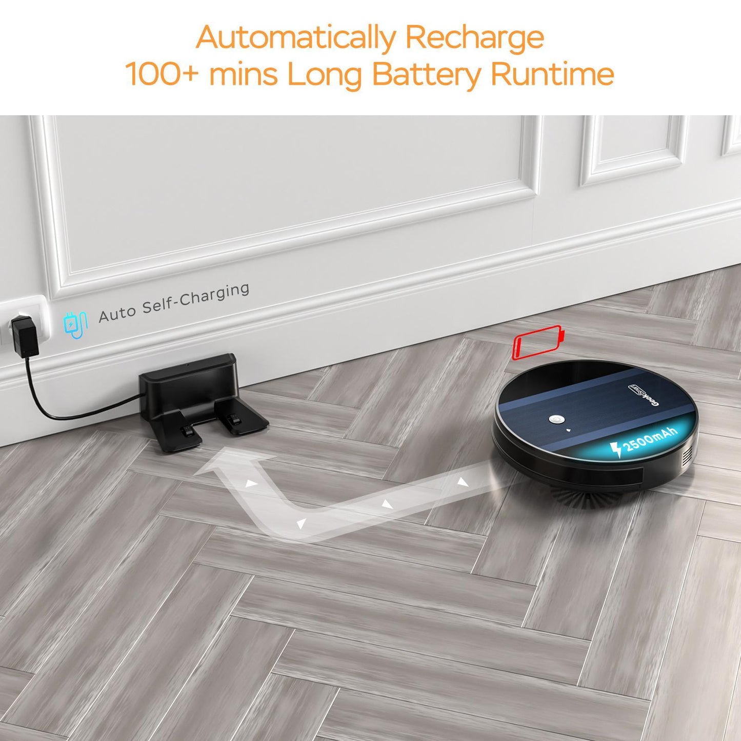 Geek Smart Robot Vacuum Cleaner G6 Plus,1800Pa Strong Suction, Automatic Self-Charging, App Control - FurniFindUSA