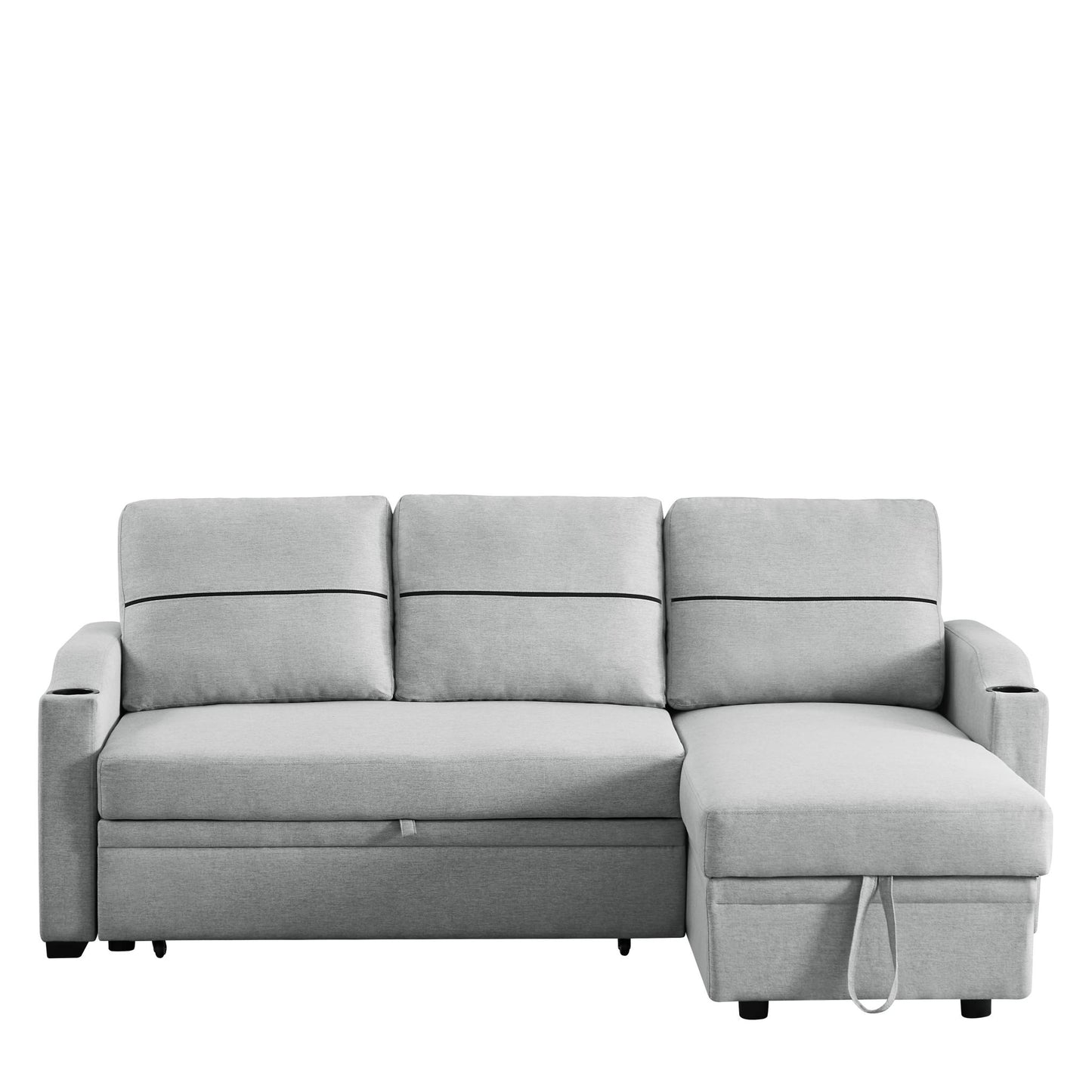 Leisure Pull-out Storage Sofa Chaise Longue Corner Broaching Bed for Living Room