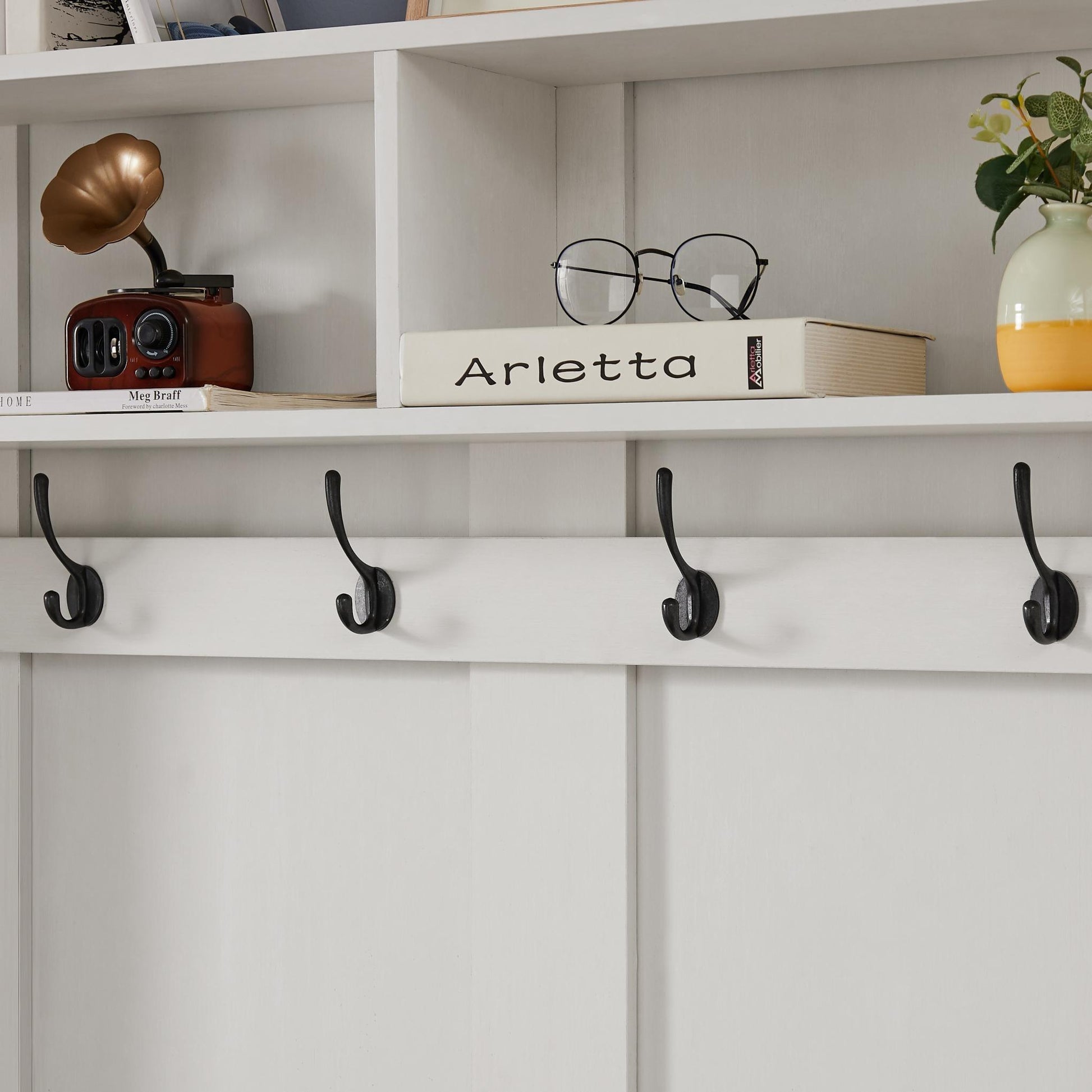 Coat Rack with Storage Shoe Cabinet - FurniFindUSA