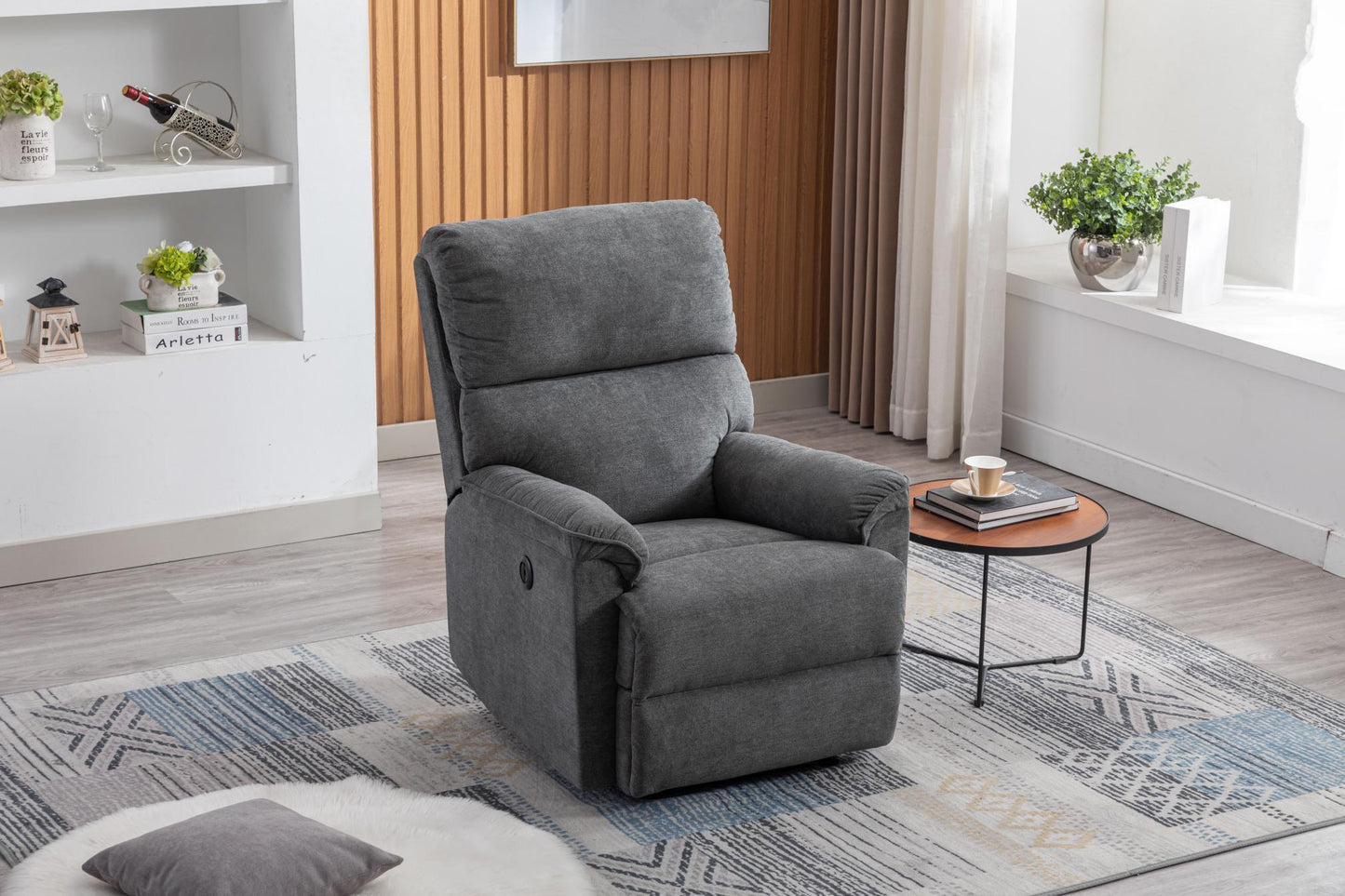 Minimalism Style Electric Recliner, Cute Armchair with Simple Design for Easy Leisure time, USB Port Aviaable, Suitable Sofa for Living Room - FurniFindUSA