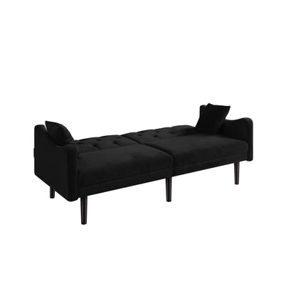 FUTON SOFA SLEEPER VELVET WITH 2 PILLOWS - FurniFindUSA