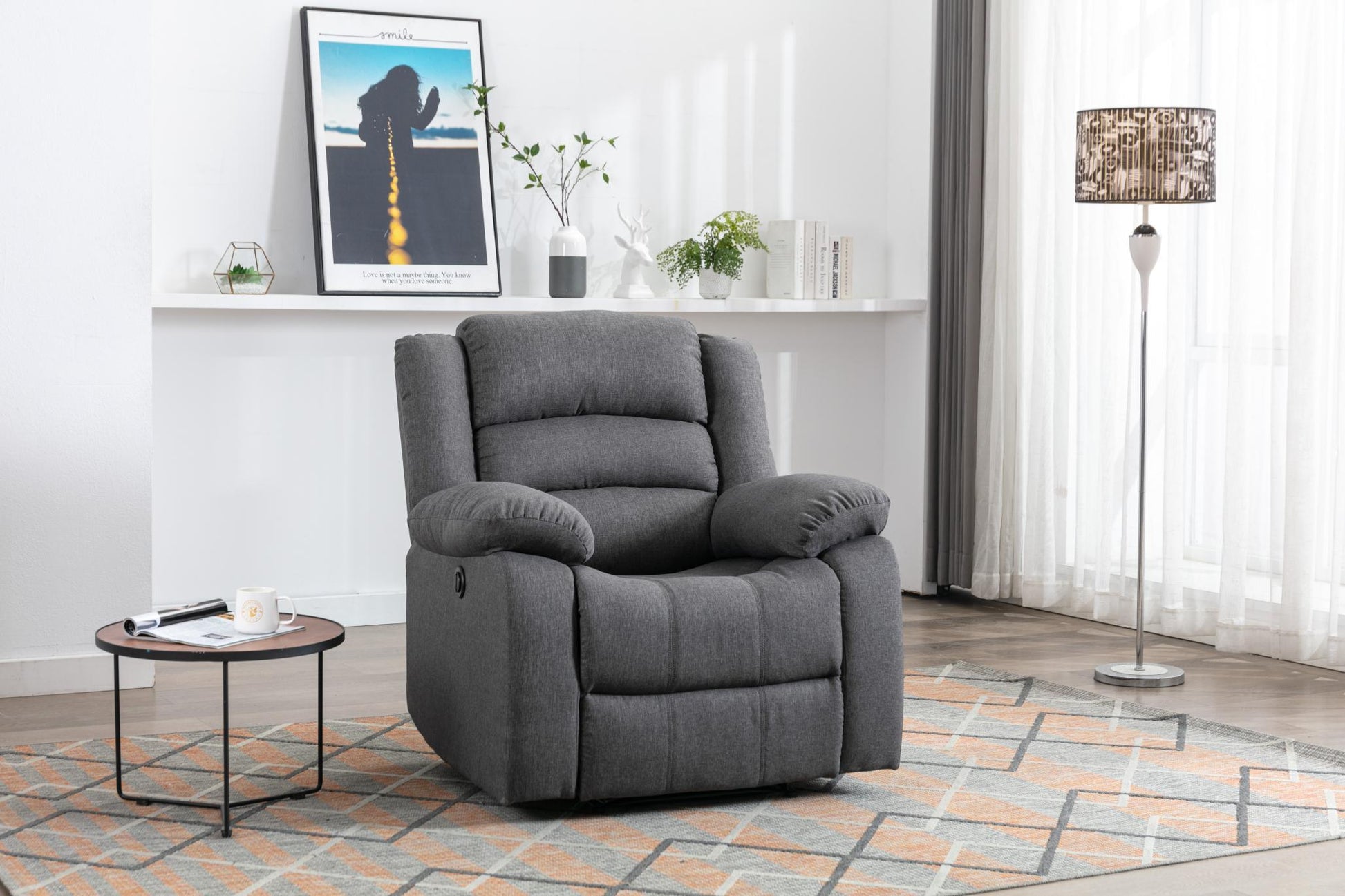 Classic Electric Recliner with Soft Cushion and Back, Small Sofa with Comfortable Armchair - FurniFindUSA