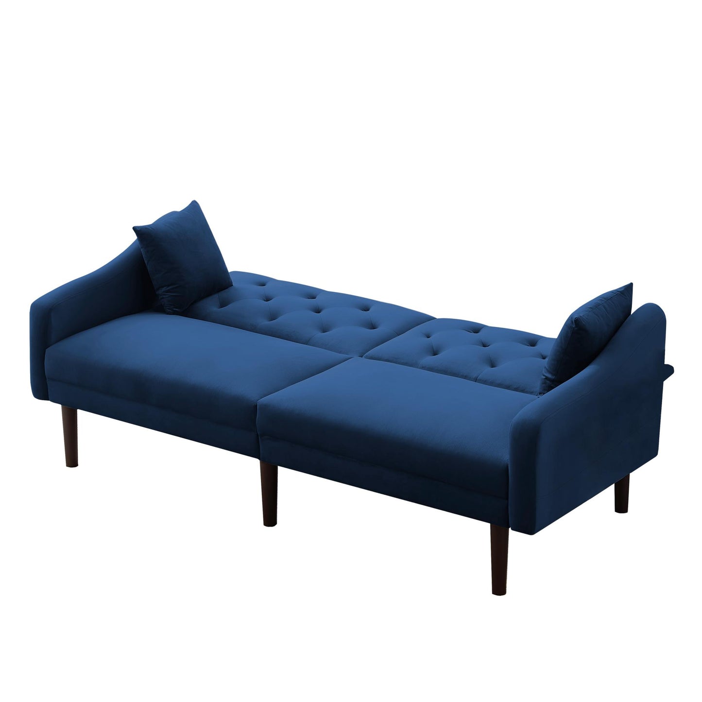 FUTON SOFA SLEEPER VELVET WITH 2 PILLOWS