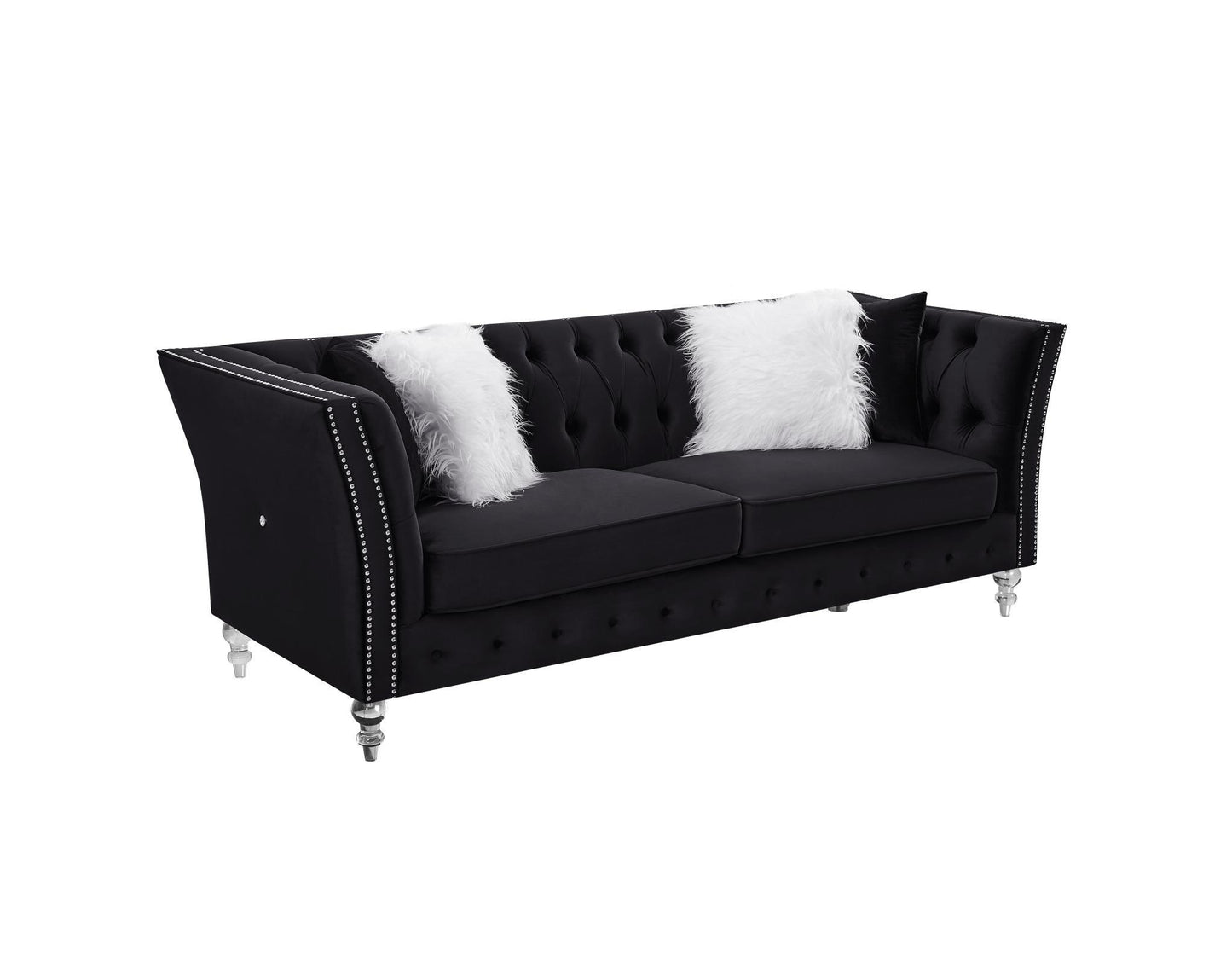 Solid Color Tufted Sofa for Living Room - FurniFindUSA