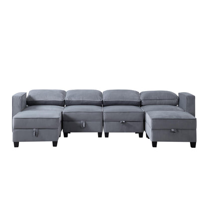 116” Square Arm Sectional Sofa