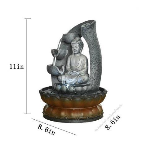 11inches Buddha Fountain Tabletop Decorative Waterfall with Submersible Pump for Office Home Decor - FurniFindUSA