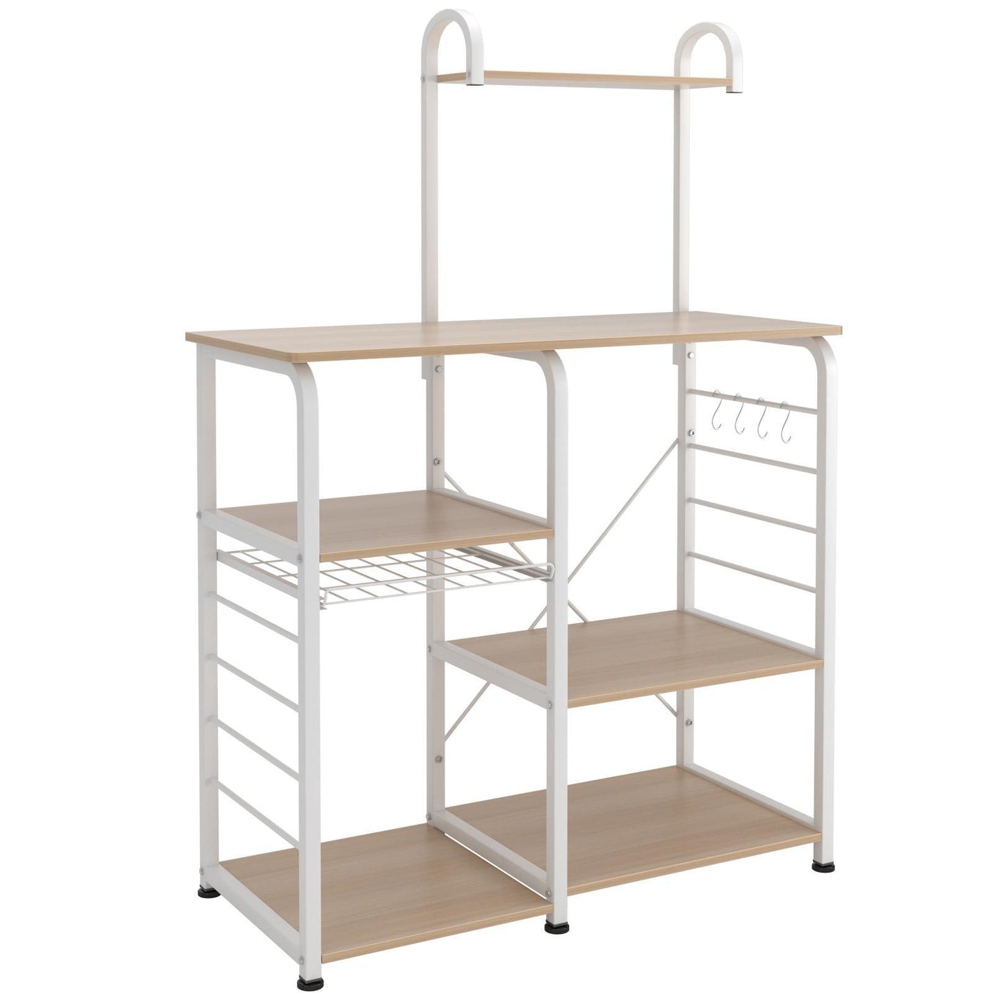 Kitchen Bakers Rack,Microwave Cart Coffee Station, Utility Microwave Oven Stand Storage Cart, Workstation Shelf - FurniFindUSA