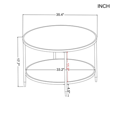 35.4” Round Coffee Table - FurniFindUSA