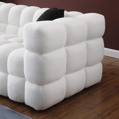 84.3 length ,35.83" deepth ,human body structure for USA people, marshmallow sofa,boucle sofa ,3 seater