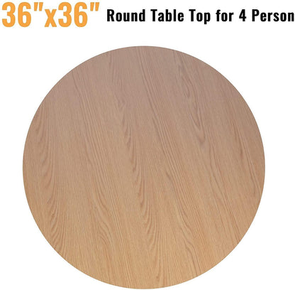 36" Round Dining Table Mid Century Modern Dining Table with Solid Metal Legs for Cafe/Bar, Kitchen, - FurniFindUSA