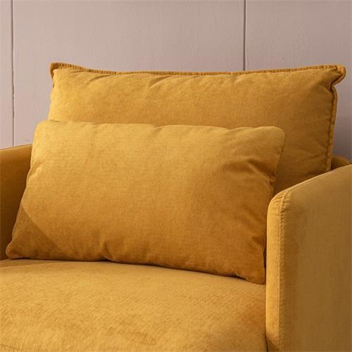 Modern fabric accent armchair,upholstered single sofa chair,Yellow Cotton Linen-30.7'' - FurniFindUSA