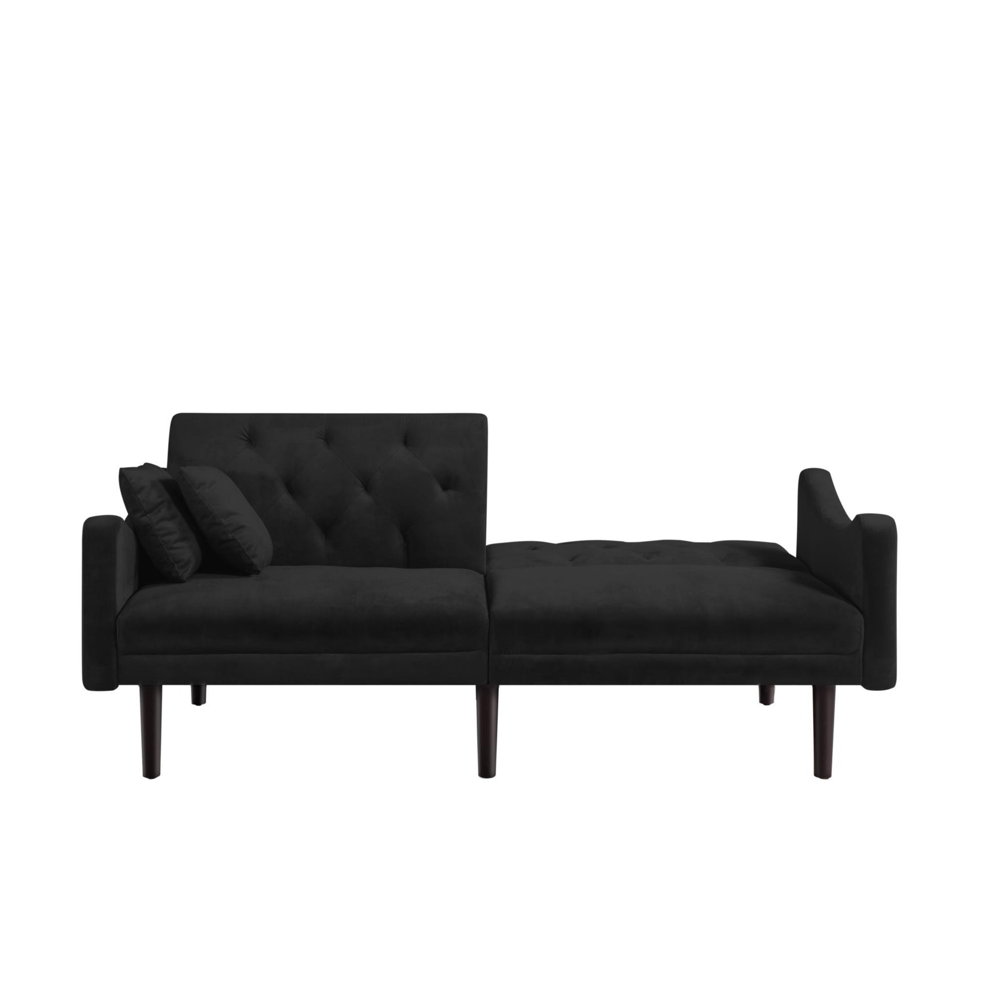 FUTON SOFA SLEEPER VELVET WITH 2 PILLOWS - FurniFindUSA