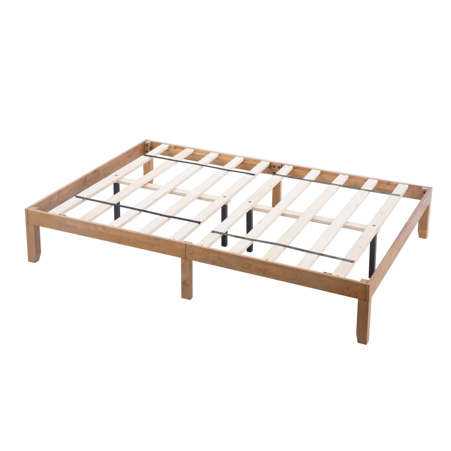 Queen Size Wood Platform Bed Frame,No Box Spring Needed,Strong Wood Slat Support, Easy Assembly - FurniFindUSA