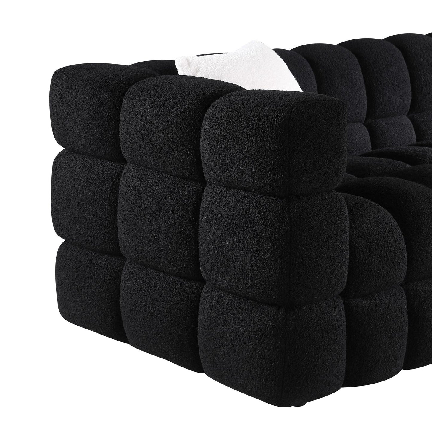 84.3 length ,35.83" deepth ,human body structure for USA people, marshmallow sofa,boucle sofa ,3 seater