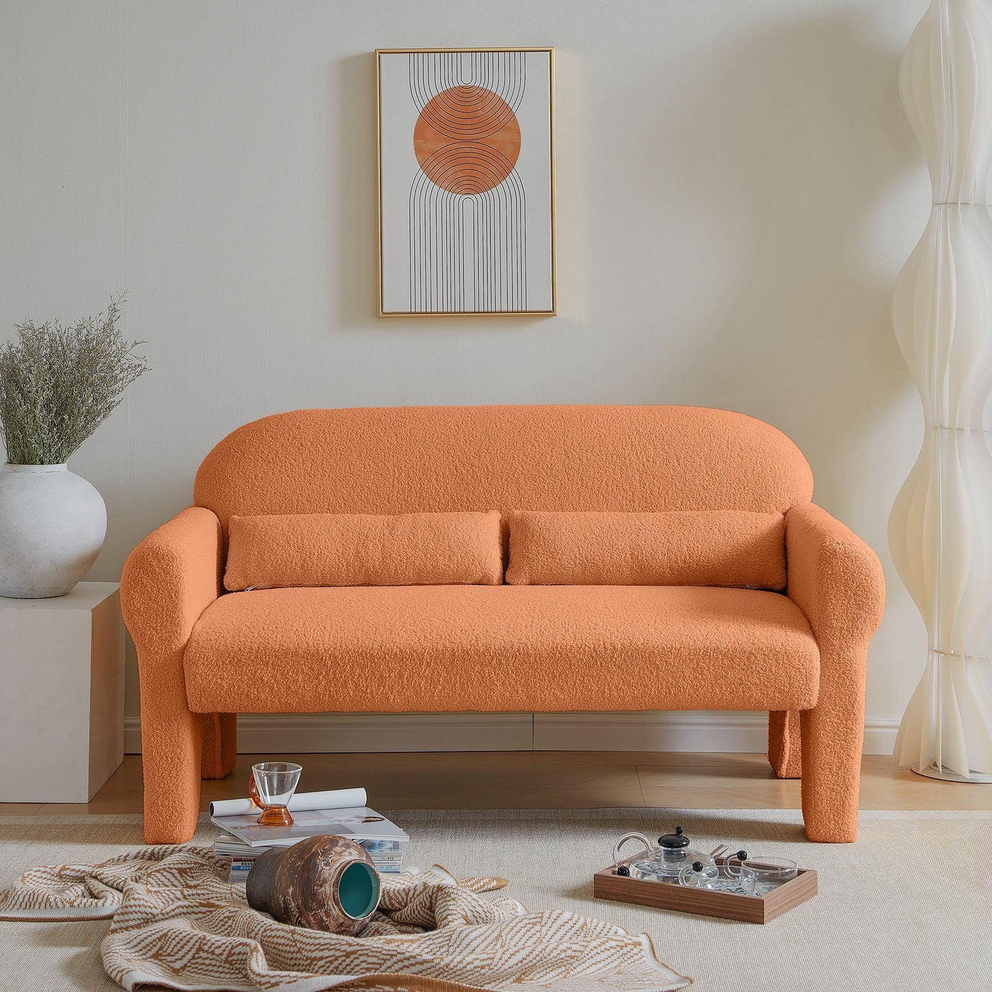 modern teddy fabric loveseat for Living room - FurniFindUSA